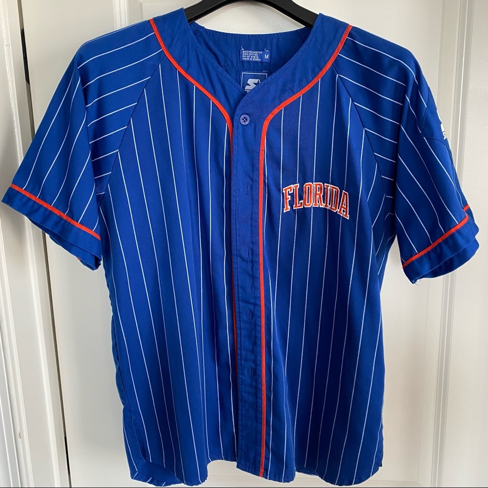Vintage 1990s Starter Florida Gators Pinstripe Baseball Style Jersey